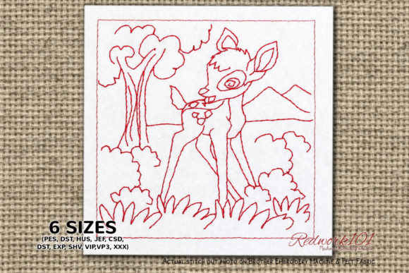 Baby Deer Redwork: A Holiday Embroidery Review