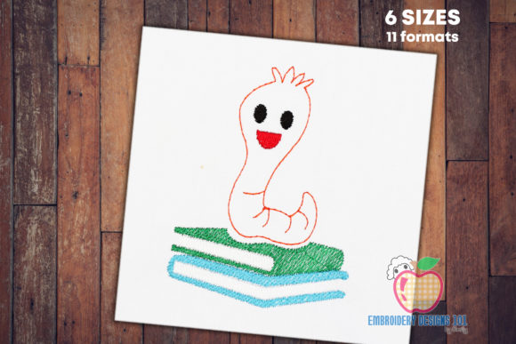 Review: Cartoon Worm Sitting on Book Design