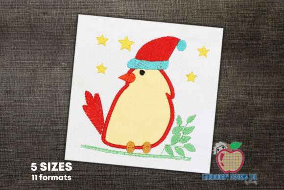 Review: Christmas Bird Wearing Hat Applique