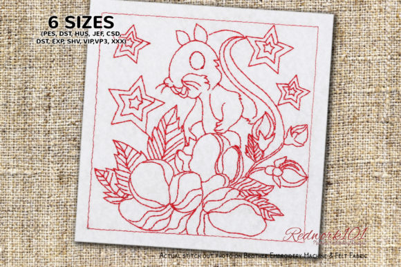 Review: Squirrel in Flowers Redwork for Real Projects