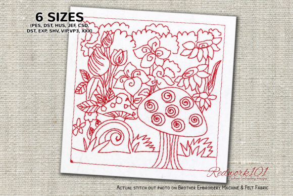 Reviewing Butterfly with Flower Redwork for Etsy Shops