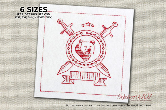 Security Sign Bear: A Bold Redwork Pick for Craft Fairs